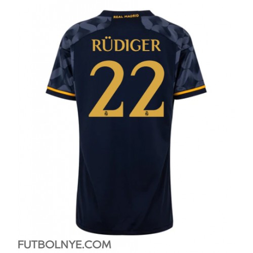 Camiseta Real Madrid Antonio Rudiger #22 Visitante Equipación para mujer 2023-24 manga corta